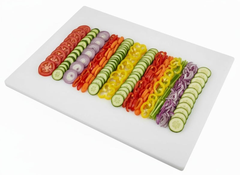 Thirteen Chefs Extra Large 24 x 18 Plastic Cutting Board - 1/2" Thick White HDPE for Restaurants and Professional Kitchens - Image 1